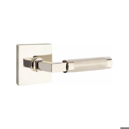 EMTEK L-Square Stem Knurled Lever Right Hand 2-3/8 in Backset Passage for 1-1/4 in to 2 in Door 5110US14.LSUS14.KNUS14.RH